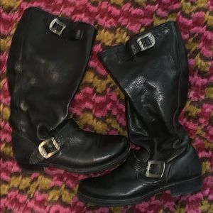 Frye Black Buckle Boots size 8